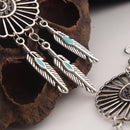 Vintage Ethnic Bohemian Dreamcatcher Feather Long Tassel Dangle Earrings