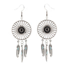 Vintage Ethnic Bohemian Dreamcatcher Feather Long Tassel Dangle Earrings
