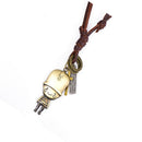 Cute Army Soldier Cross Pendant with Brown PU Leather Necklace Jewelry