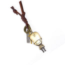 Cute Army Soldier Cross Pendant with Brown PU Leather Necklace Jewelry