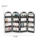 4Layers Lots Holes Jewelry Display Rack Stand Plastic Holder Organizer Foldable Black for Earrings Necklace Holder Organizer