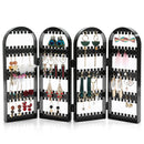 4Layers Lots Holes Jewelry Display Rack Stand Plastic Holder Organizer Foldable Black for Earrings Necklace Holder Organizer