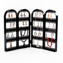 4Layers Lots Holes Jewelry Display Rack Stand Plastic Holder Organizer Foldable Black for Earrings Necklace Holder Organizer