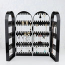 4Layers Lots Holes Jewelry Display Rack Stand Plastic Holder Organizer Foldable Black for Earrings Necklace Holder Organizer