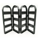 4Layers Lots Holes Jewelry Display Rack Stand Plastic Holder Organizer Foldable Black for Earrings Necklace Holder Organizer
