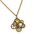 Gothic Punk Rock Steampunk Gears Wheel Cog Pendant Biker Mens Fashion Skeleton Gothic Necklace