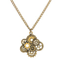 Gothic Punk Rock Steampunk Gears Wheel Cog Pendant Biker Mens Fashion Skeleton Gothic Necklace