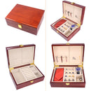 Luxury mens jewellery watch box wooden cufflink case ring display storage