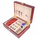 Luxury mens jewellery watch box wooden cufflink case ring display storage