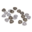 20 Pieces Hollow Filigree Heart Shape Zinc Alloy Metal Fashionable Beads For Jewelry Making