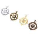 20pcs DIY Compass Pendant Vintage Charms Jewelry Handmade Craft Accessories