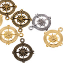 20pcs DIY Compass Pendant Vintage Charms Jewelry Handmade Craft Accessories