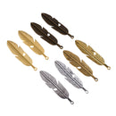8 Pieces Metal Feather Pendant Charms Jewelry Making For DIY Jewelry Crafts