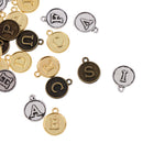 78pcs Antique A-Z Alphabet Letter Charm Pendant DIY Jewelry Findings 15x12mm