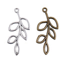 10 Pieces/Lot Vintage Leaf Shape Pendant Finding Beads Necklace Bag Keyring Purse Charms 41x19mm