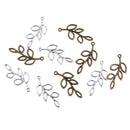 10 Pieces/Lot Vintage Leaf Shape Pendant Finding Beads Necklace Bag Keyring Purse Charms 41x19mm