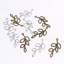 10 Pieces/Lot Vintage Leaf Shape Pendant Finding Beads Necklace Bag Keyring Purse Charms 41x19mm