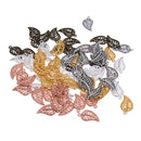 Lot Of 75pcs Vintage Hollow Filigree Leaf Charms Pendant Findings 23x15mm