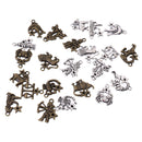 24 Pieces Vintage Tibetan Birth Sign Zodiac Constellation Jewelry Beads Crafts Birthday Gift Jewelry