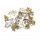 24 Pieces Vintage Tibetan Birth Sign Zodiac Constellation Jewelry Beads Crafts Birthday Gift Jewelry