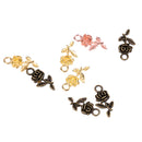 40 Piece Wholesale Flower Rose Shape DIY Pendant Charms Necklace Earrings Jewelry Making 20x10mm