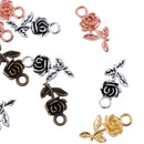 40 Piece Wholesale Flower Rose Shape DIY Pendant Charms Necklace Earrings Jewelry Making 20x10mm