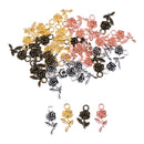 40 Piece Wholesale Flower Rose Shape DIY Pendant Charms Necklace Earrings Jewelry Making 20x10mm