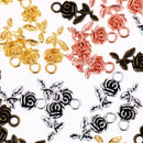 40 Piece Wholesale Flower Rose Shape DIY Pendant Charms Necklace Earrings Jewelry Making 20x10mm