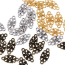 30pcs Alloy Metal Vintage Flower Connector Charms 16x8mm DIY Jewelry Making