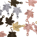 Wholesale 20pcs Mixed Color Maple Leaf Charm Pendant Beaded Jewelry DIY