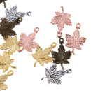 Wholesale 20pcs Mixed Color Maple Leaf Charm Pendant Beaded Jewelry DIY