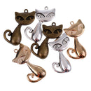 6pcs Antique Lovely Cat Pendants DIY Jewelry Finding Making Handmade Crafts