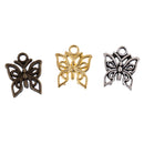 30 Pieces Metal Butterfly Shape DIY Charms Loose Beads 14x12mm Findings Pendant Jewelry Making