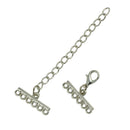 12 Sets Lobster Clasp & 6 Strand Crimp Ends 60mm Extender Chain fit Necklace Bracelet End Clip Clamps