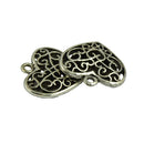 30 Pieces Whoeslae Tibetan Silver Filigree Hollow Heart Charms Pendants DIY Beads Fit Necklace Bag Charms