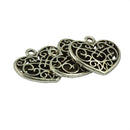 30 Pieces Whoeslae Tibetan Silver Filigree Hollow Heart Charms Pendants DIY Beads Fit Necklace Bag Charms
