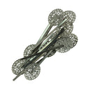 10Pcs Hematite Jet Black Filigree Hair Clip Bobby Pin Headwear Oval Flower