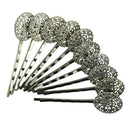 10Pcs Hematite Jet Black Filigree Hair Clip Bobby Pin Headwear Oval Flower