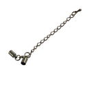 12 Set Lobster Clasp Extender Chain 5mm Crimp Tube Bell Ends Set Jet Black