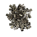 12 Set Lobster Clasp Extender Chain 5mm Crimp Tube Bell Ends Set Jet Black