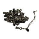 12 Set Lobster Clasp Extender Chain 5mm Crimp Tube Bell Ends Set Jet Black