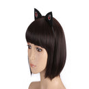 Cute Cat Ear Shape Headband Halloween Prom Hairband Shiny Red Rhinestone Cosplay Lady Fancy