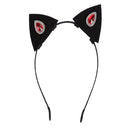 Cute Cat Ear Shape Headband Halloween Prom Hairband Shiny Red Rhinestone Cosplay Lady Fancy