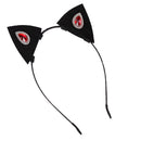 Cute Cat Ear Shape Headband Halloween Prom Hairband Shiny Red Rhinestone Cosplay Lady Fancy