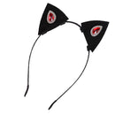 Cute Cat Ear Shape Headband Halloween Prom Hairband Shiny Red Rhinestone Cosplay Lady Fancy