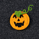 Cute Cartoon Halloween Yellow Flannel Smiling Happy Pumpkin Brooch Pins Badge Breastpin for Kids Adult Pin Accessory