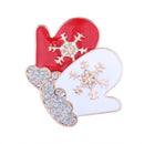 Glossy Shiny Exquisite Red&White Enamel Christmas Snowflake Gloves Ornaments