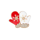 Glossy Shiny Exquisite Red&White Enamel Christmas Snowflake Gloves Ornaments