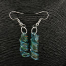 Women Glazed Colored Glass Spiral Necklace Drop Spiral Fish Hook Earrings Fashion Charm Jewelry Set for Wedding and Casual