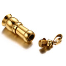Vintage Gold Tone High Polished Stainless Steel Buddhist Prayer Openable Keepsake Memorial Pendant Necklace